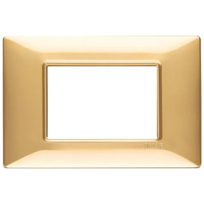 Vimar Plana Placca 3 Moduli Oro Lucido 14653.24 - Eleganza e Funzionalità in Tecnopolimero