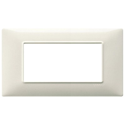 Placca Vimar Plana 4 Moduli Bianco Granito 14654.06 - Tecnopolimero Elegante e Resistente