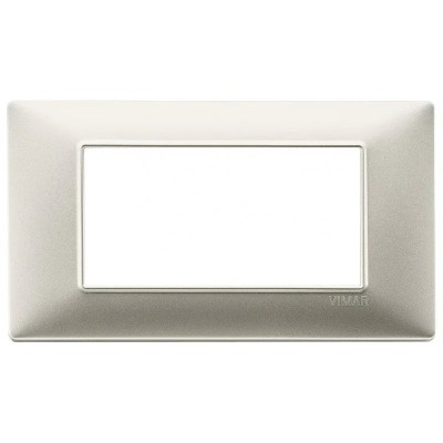 Vimar Plana Placca 4 Moduli Nickel Opaco 14654.21 - Design Moderno e Resistente agli Urti