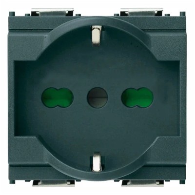 Presa VIMAR 2P+T 16A Universale Grigio - Codice SKU 16211, Design Moderno e Sicuro
