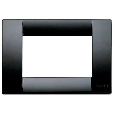 VIMAR Placca Classica 3M Nera - SKU 16743.16, Tecnopolimero Resistente, Design Elegante e Moderno