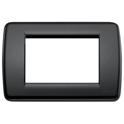 VIMAR Placca Rondò 3M Nero - Modello 16763.16, Tecnopolimero Resistente, Design Elegante a Tre Moduli