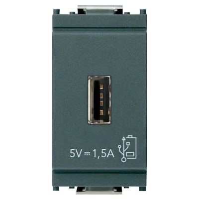 VIMAR Unità Alimentazione USB 5V 1,5A Grigio - SKU 16292, Design Elegante e Compatibilità Universale