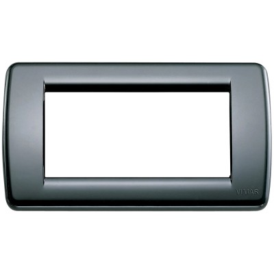 VIMAR Placca Rondò 4M Nera - SKU 16764.16, Tecnopolimero Resistente e Elegante per Moduli Elettrici