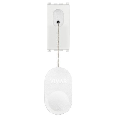 VIMAR Pulsante 1P NO 10A Tirante Bianco 19052.B - Cordone di 1,5m e Pomello Ergonomico