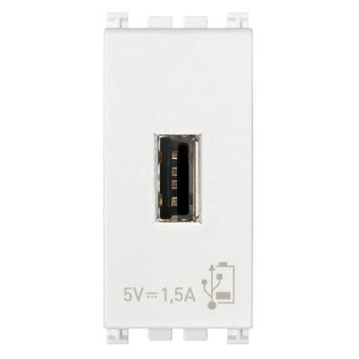 Alimentatore VIMAR USB 5V 1,5A Bianco - Codice SKU 19292.B, Design Modulare e Compatibilità Universale
