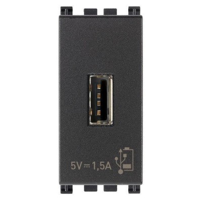 VIMAR Unità Alimentazione USB 5V 1,5A 1M Grigio - Modulare e Compatibile con Dispositivi Elettronici - 19292