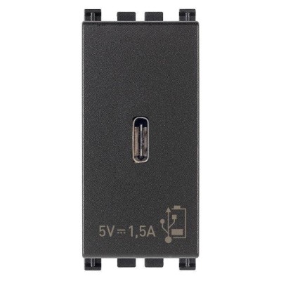 Alimentatore USB C VIMAR 5V 1,5A Grigio - Ricarica Rapida per Smartphone e Tablet - SKU 19292.C