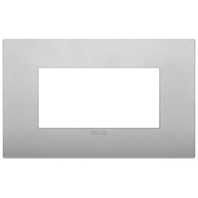 VIMAR Placca Classic 4 Moduli Silver Matt - Eleganza e Funzionalità - SKU 19654.79