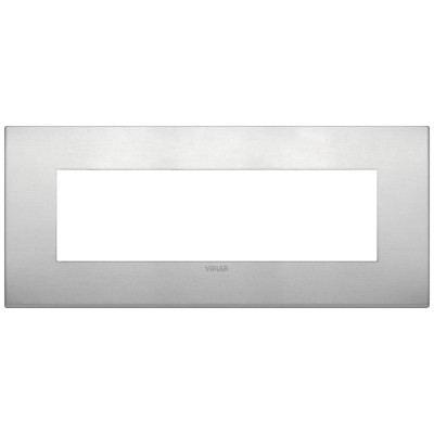 VIMAR Placca Classic 7M Naturale - 19657.15, Finitura In Alluminio, Installazione Facile, Design Raffinato