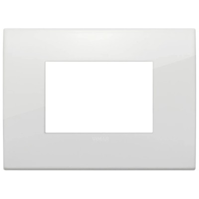 VIMAR Placca Classic 3M Polar 19653.06 - Design Elegante in Metallo per 3 Moduli, Facile Installazione