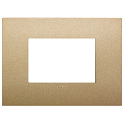 VIMAR Placca Classic 3M Oro Matt - SKU 19653.78, Design Elegante e Funzionale, 3 Moduli