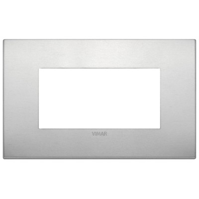 VIMAR Placca Classic 4M Naturale in Alluminio - SKU 19654.15, Eleganza e Funzionalità Resistente