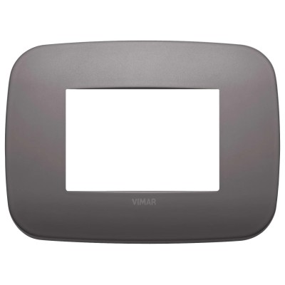 VIMAR Placca Round 3M Nichel Dark - SKU 19683.29, Design Elegante in Metallo, Facile Installazione