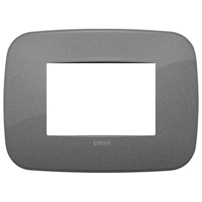 VIMAR Placca Round 3M Ardesia, Metallo Elegante, Codice SKU 19683.22, Design Funzionale per Interni