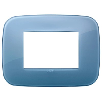 Placca Round 3 Moduli VIMAR Reflex Oltremare - Elegante e Resistente - SKU 19683.64