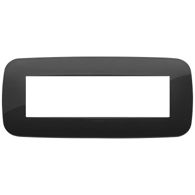 VIMAR Placca Round 7M Nero - Design Elegante e Moderno, SKU 19687.81, Materiale Resistente