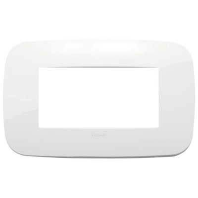 VIMAR Placca Round 4M Bianco 19684.84 - Accessorio Elegante in Tecnopolimero per Moduli Elettrici