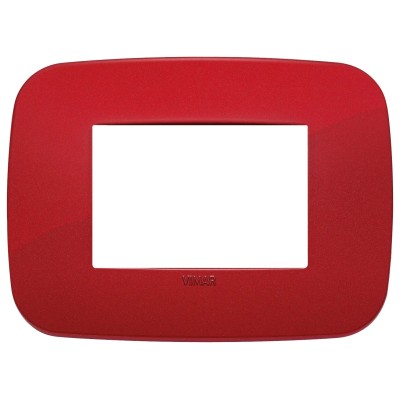 VIMAR Placca Round 3M Rosso - Design Elegante, Materiale Tecnopolimero - SKU 19683.85