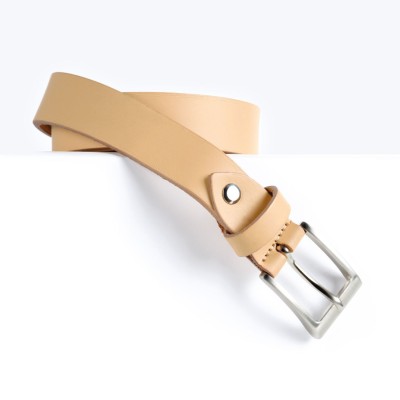 Cintura Made in Italy in Vero Cuoio Mod.Roma - Beige - Spessore 2,5cm