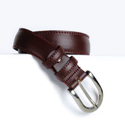 Cintura Made in Italy in Vera Pelle Mod.Roma - Marrone Mogano - Spessore 2,5cm