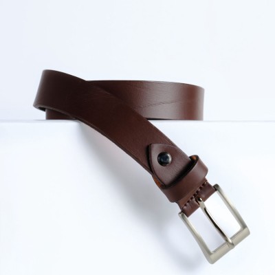 Cintura Made in Italy in Vera Pelle Mod.Roma - Marrone Mogano - Spessore 2,5cm