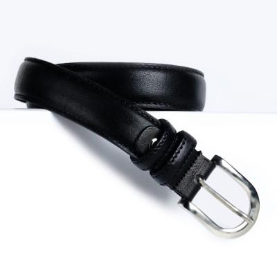 Cintura Made in Italy in Vera Pelle Mod.Roma - Nero Intenso - Spessore 2,5cm