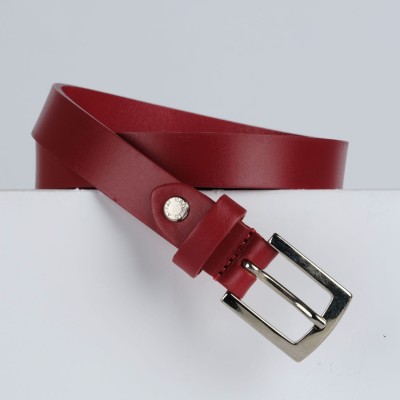 Cintura Made in Italy in Vero Cuoio Mod.Roma - Rosso Marrone - Spessore 2,5cm