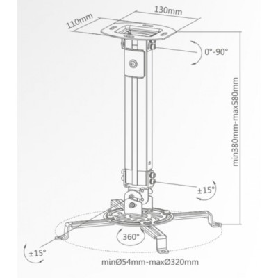 Superior Staffa Proiettore 13.5Kg STV013
