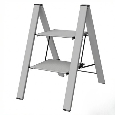 Sgabello Scala 2 Gradini Alluminio 46 Cm - SGA2GR.AL HERCULES, Antiscivolo e Leggero
