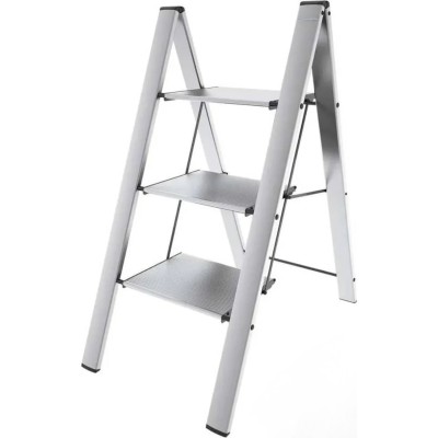 Scala 3 Gradini Sgabello in Alluminio SGA3GR.AL - Altezza 67 cm, Antiscivolo e Leggero