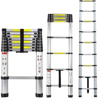 Scala Telescopica Hercules 3.8m in Alluminio Regolabile, Carico 150 Kg, Sicurezza Antiscivolo, Pieghevole 88 cm