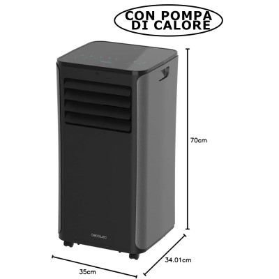 CECOTEC Clima 9150 - Condizionatore Portatile Freddo/Caldo, 9000 BTU, 4 In 1 Ultrasilenzioso