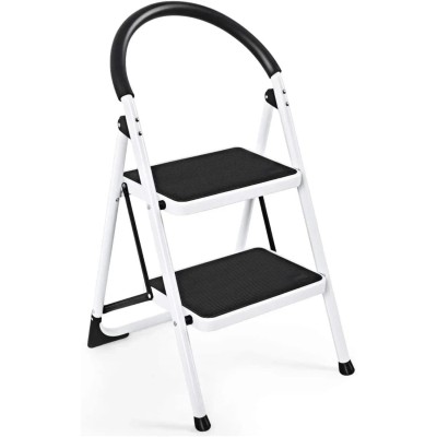 Scaletta Sgabello Pieghevole Antiscivolo 2 Gradini 150KG - Maniglione Ergonomico