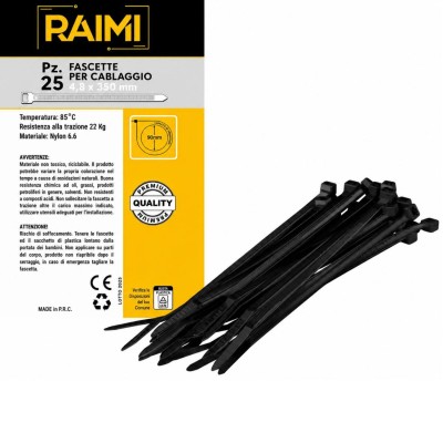 EcoPrice Fascette Cablaggio 4.8x350mm 25pz Nero RM-FC4835N