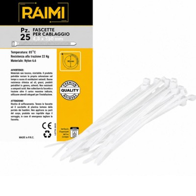 EcoPrice Fascette Cablaggio 4.8x350mm 25pz Bianco RM-FC4835B