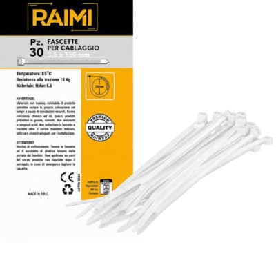 EcoPrice Fascette Cablaggio 3.6x150mm 30pz Bianco RM-FC3615B