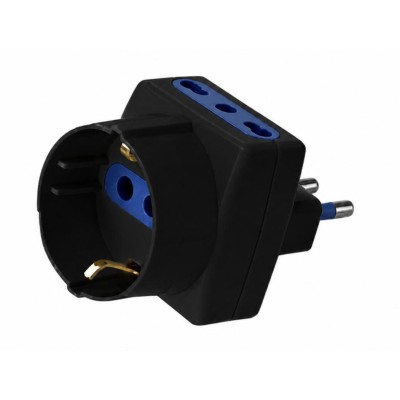 EcoPrice Adattatore Triplo 1 Schuko +2 10/16A Spina 16A B