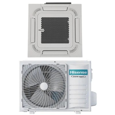 Hisense Climatizzatore a Cassetta 4 Vie 18000 Btu Monosplit Condizionatore con Pompa di Calore A++/A++ ACT52UR4RCC8 + AUW52U4RJ8