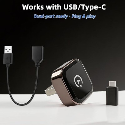 Adattatore Carplay Wireless Per Auto USB A, adattatore USB-C incluso