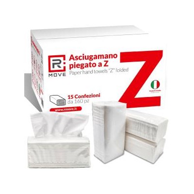 RMove Asciugamano Carta Piegato a Z per Dispenser 15 cnf da 160pz
