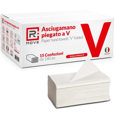 RMove Asciugamano Carta Piegato a V per Dispenser 15 cnf da 180pz