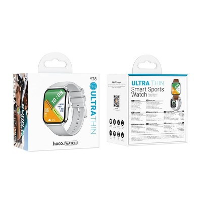 SMARTWATCH HOCO 1,96 CON FUNZIONE CHIAMATA Y28 SILVER
