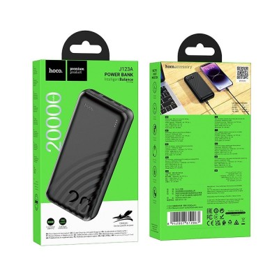 POWER BANK HOCO 20000 MAH 2A J123A NERO