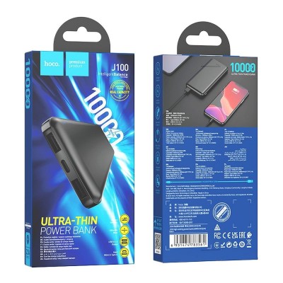 POWER BANK HOCO 10000 MAH 2.1A J100 NERO
