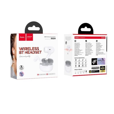 AURICOLARE BLUETOOTH HOCO TWS EQ24 WHITE STAR