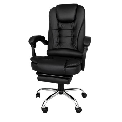 Ecoprice Sedia Ufficio Similpelle +PoggiaPiedi Relax Nero