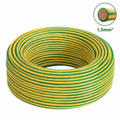 EcoPrice Cavo Unipolare FS17 D1.5mmxL100m Matassa Giallo/Verde