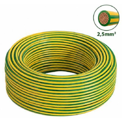EcoPrice Cavo Unipolare FS17 D2.5mmxL100m Matassa Giallo/Verde