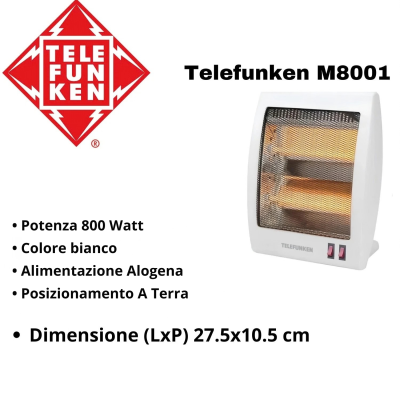 TELEFUNKEN STUFA A QUARZO 2 ELEMENTI M08001
